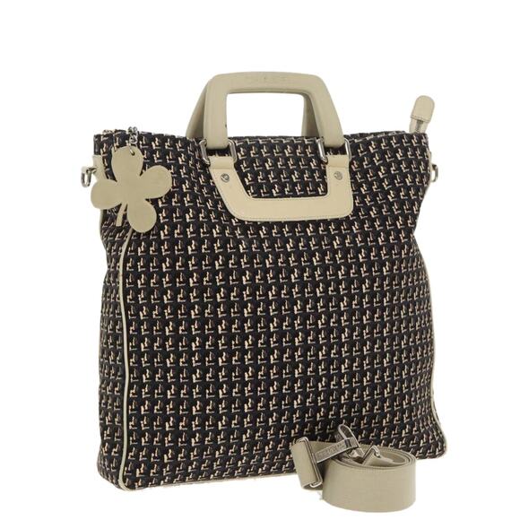 CHANEL Hand Bag Canvas Black Silver CC - Picture 1 of 16